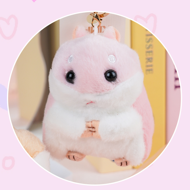Funny Furry Hamster Plush Doll Keychain