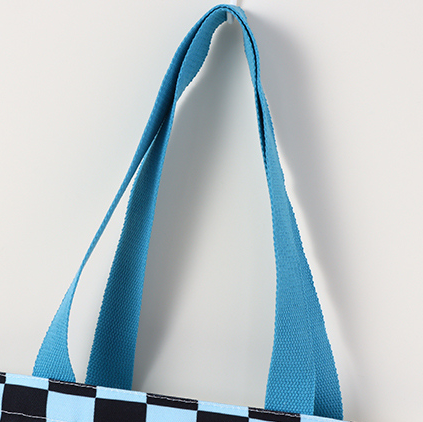 Funny Checkerboard Animal Canvas Bag (Blue)