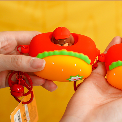 Puppies Dachshund Dog - Fun Hot Dog Keychain
