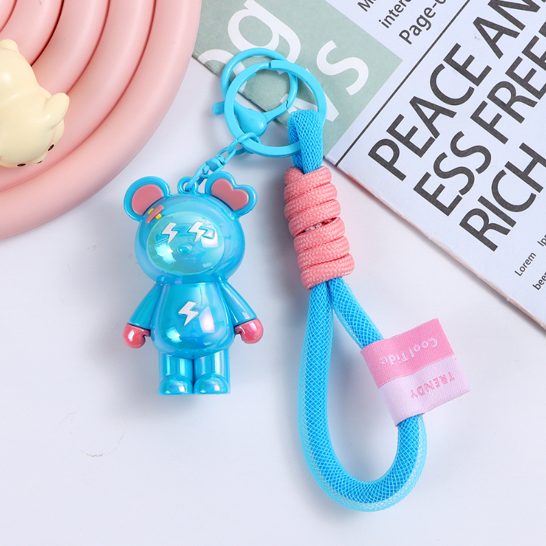 Electroplated Gradient Color Bear Keychain