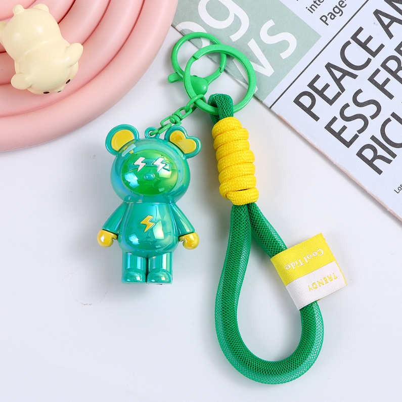 Electroplated Gradient Color Bear Keychain