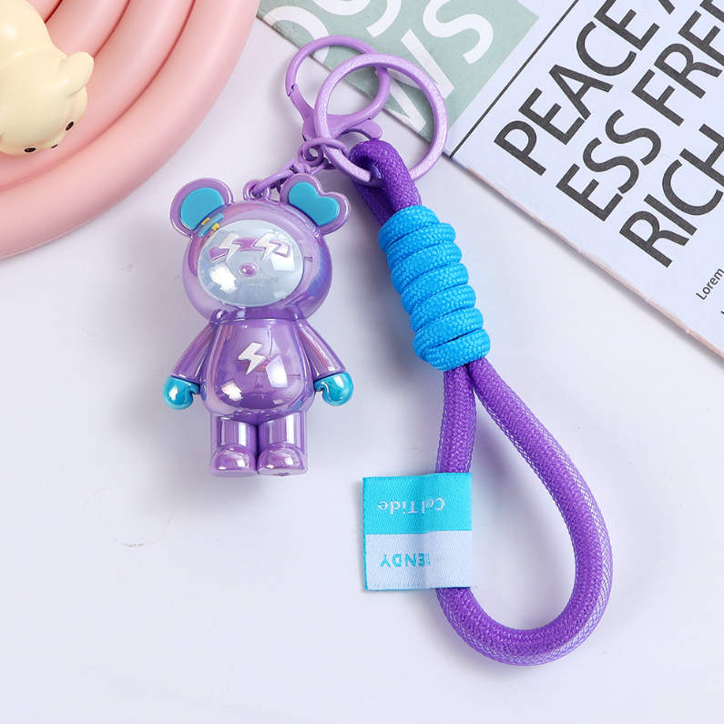 Electroplated Gradient Color Bear Keychain