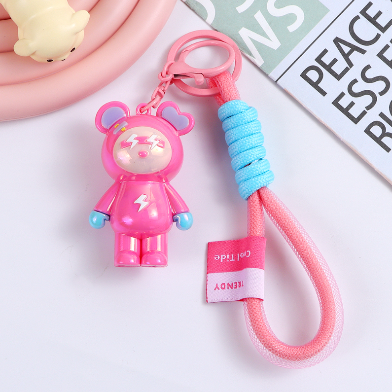 Electroplated Gradient Color Bear Keychain