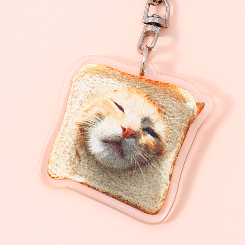 3D Kitten Acrylic Keychain