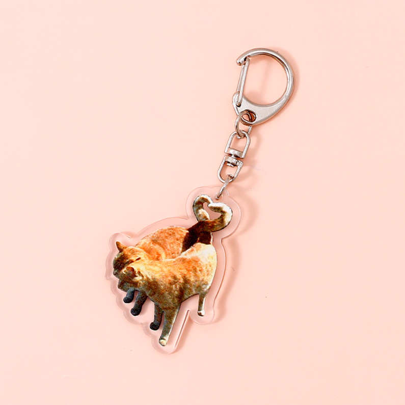 3D Kitten Acrylic Keychain