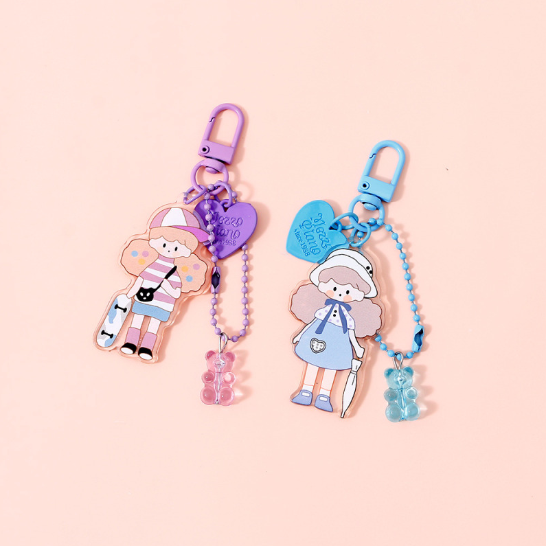 Little Girl Acrylic Keychain