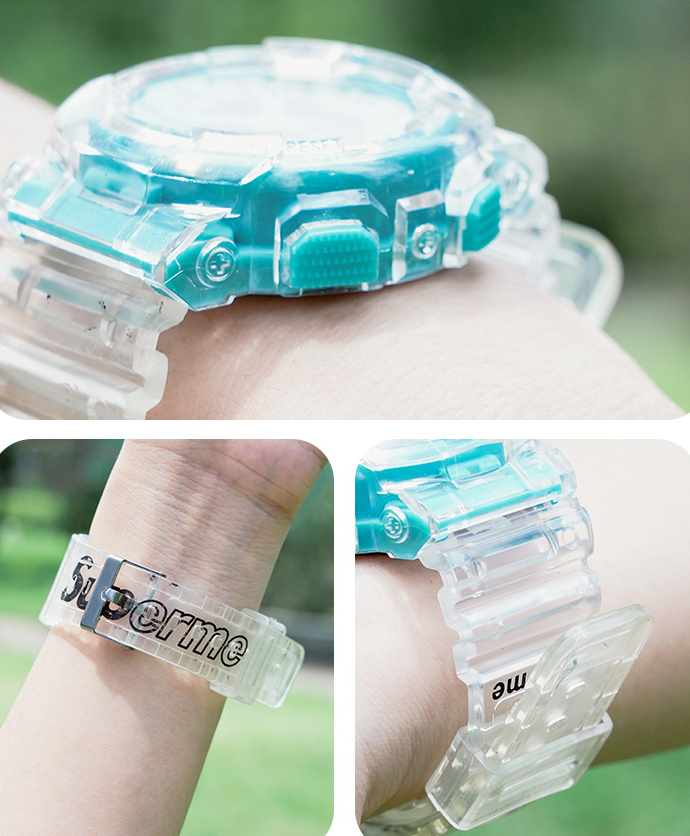 Transparent Letter Sports Watch (Blue)