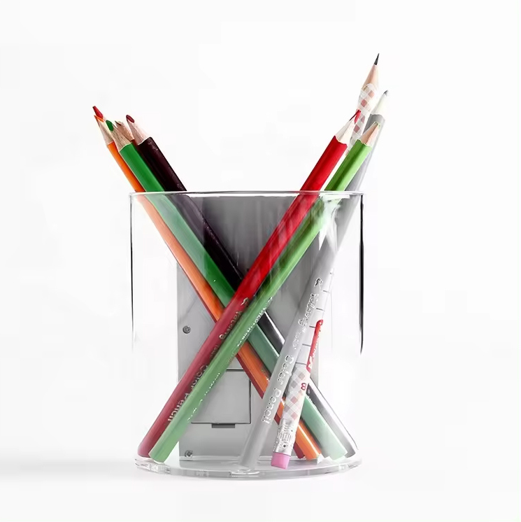 Transparent pen holder multi-function electronic alarm clock