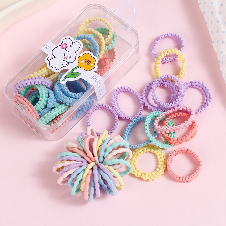 Boxed seamless colored children's rubber bands