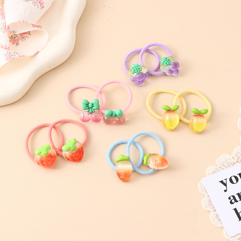 Fruit and vegetable bands on a card