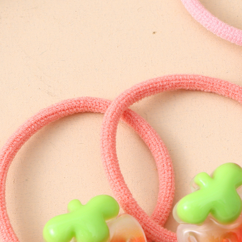 Fruit and vegetable bands on a card