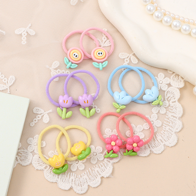 Flower children's rubber band 10 pieces