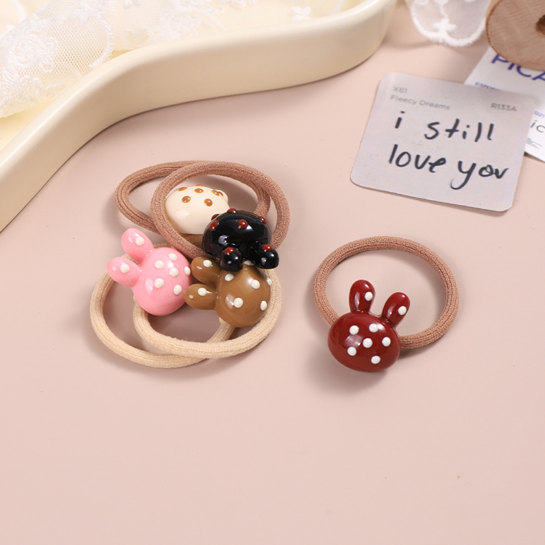 Bagged Heart Polka Dot Colored Hair Ties