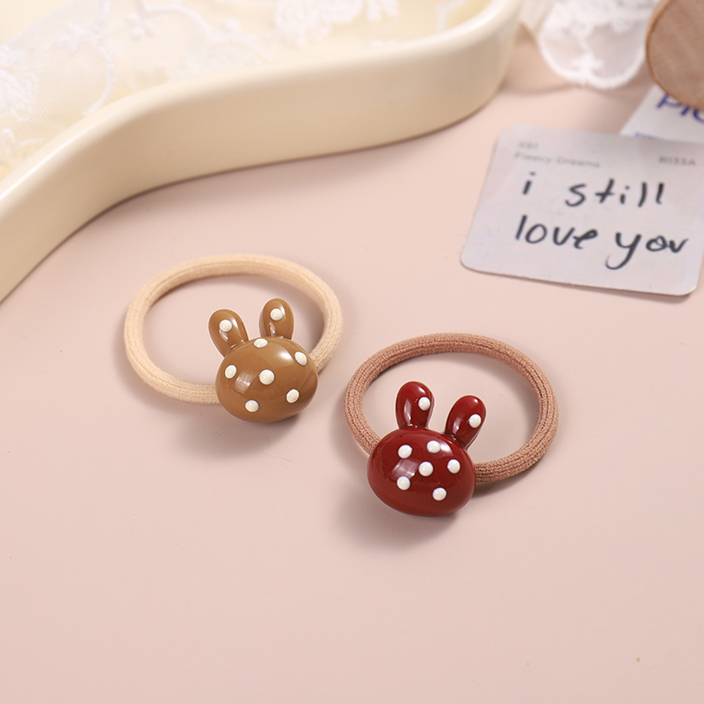 Bagged Heart Polka Dot Colored Hair Ties