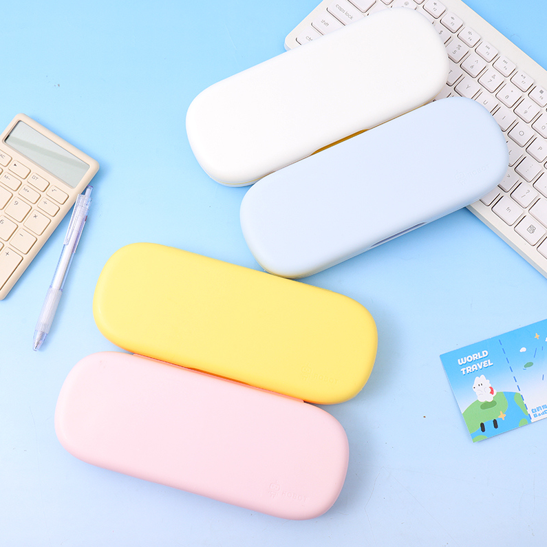 Simple Color Contrast Splicing Plastic Pencil Case