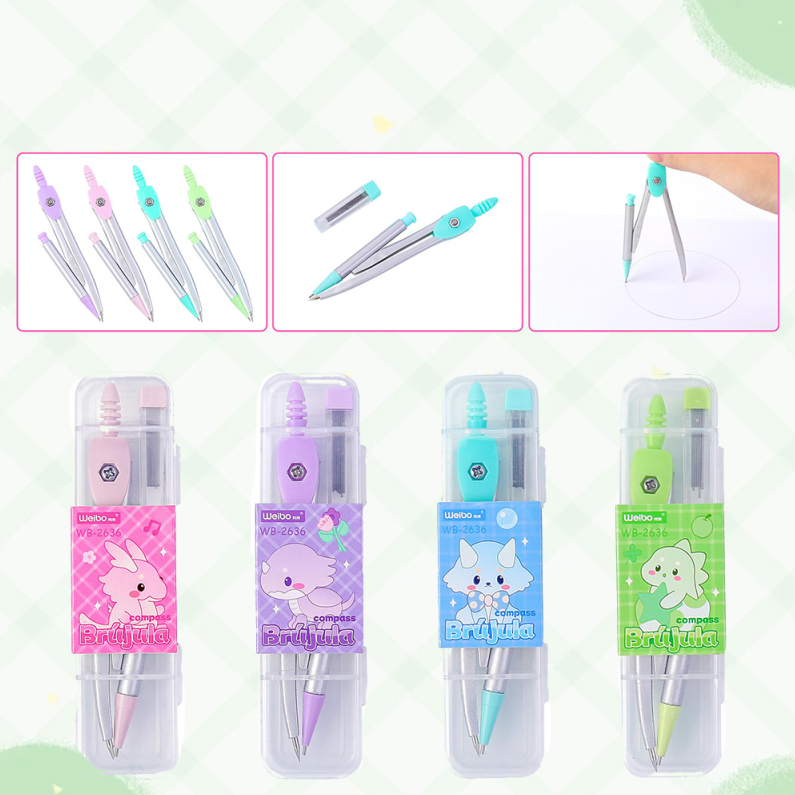 Little Dino Series Mechanical Pencil Compass Set