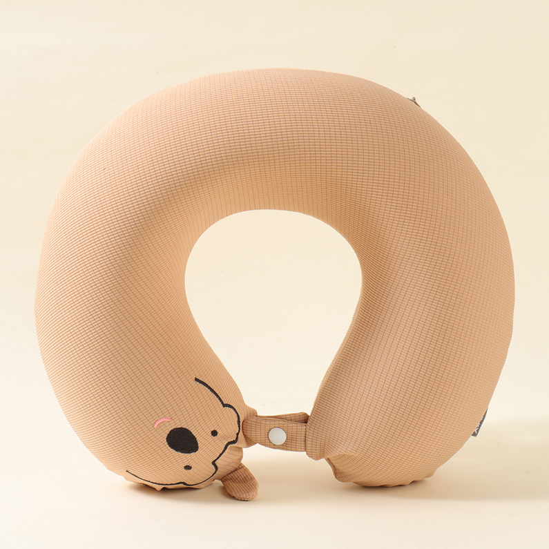 Silly Bear Memory Cotton U-shaped Pillow (Khaki)