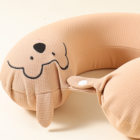 Silly Bear Memory Cotton U-shaped Pillow (Khaki)
