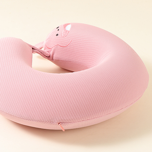 Happy Bunny Memory Cotton U-shaped Pillow (pink)
