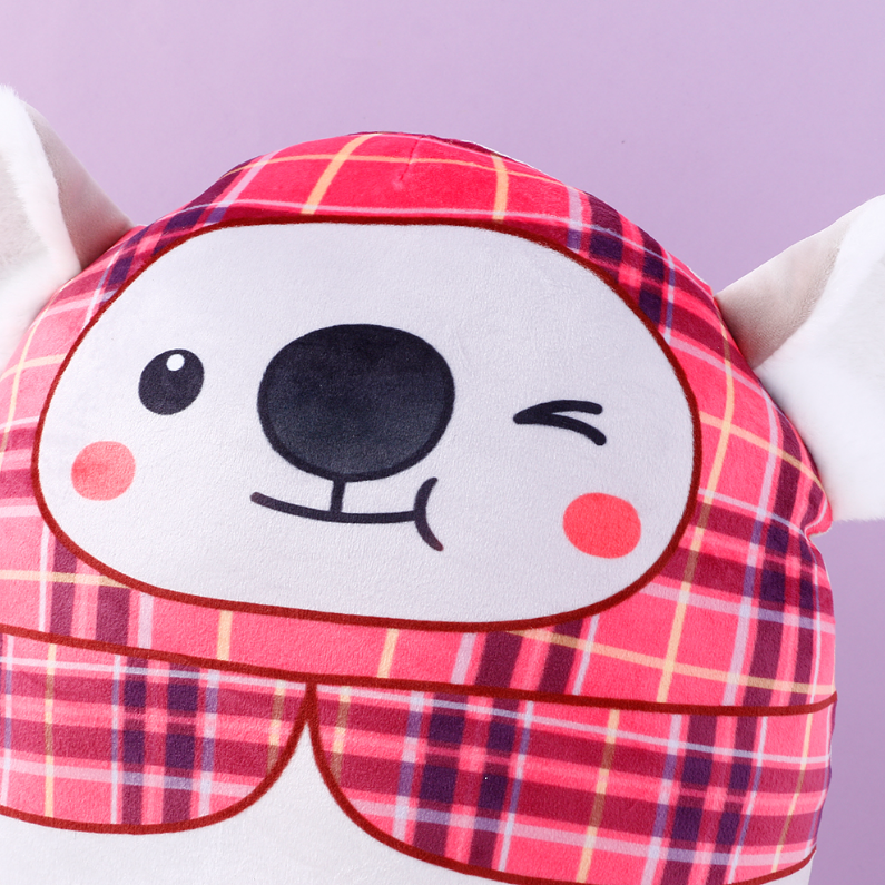 Striped Koala Throw Pillow (Red)