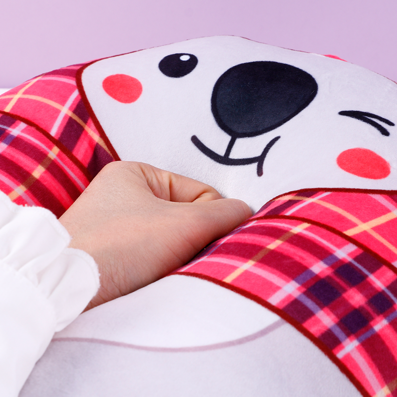 Striped Koala Throw Pillow (Red)