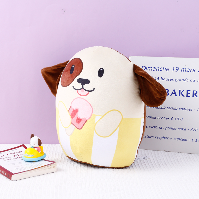 Delicious ice cream dog throw pillows