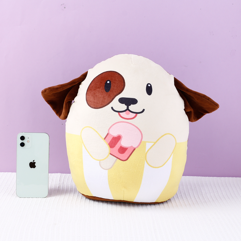 Delicious ice cream dog throw pillows