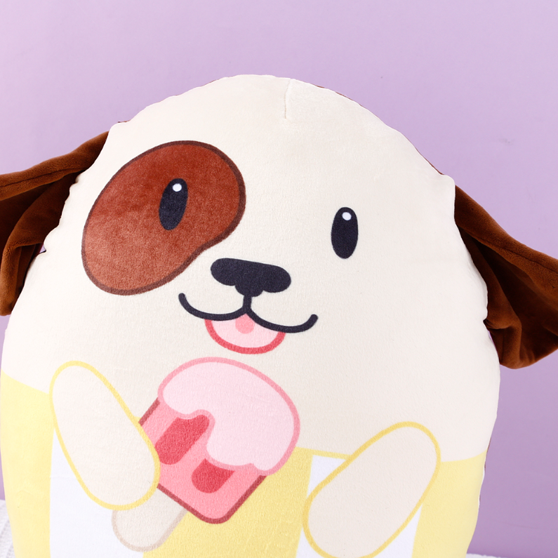 Delicious ice cream dog throw pillows