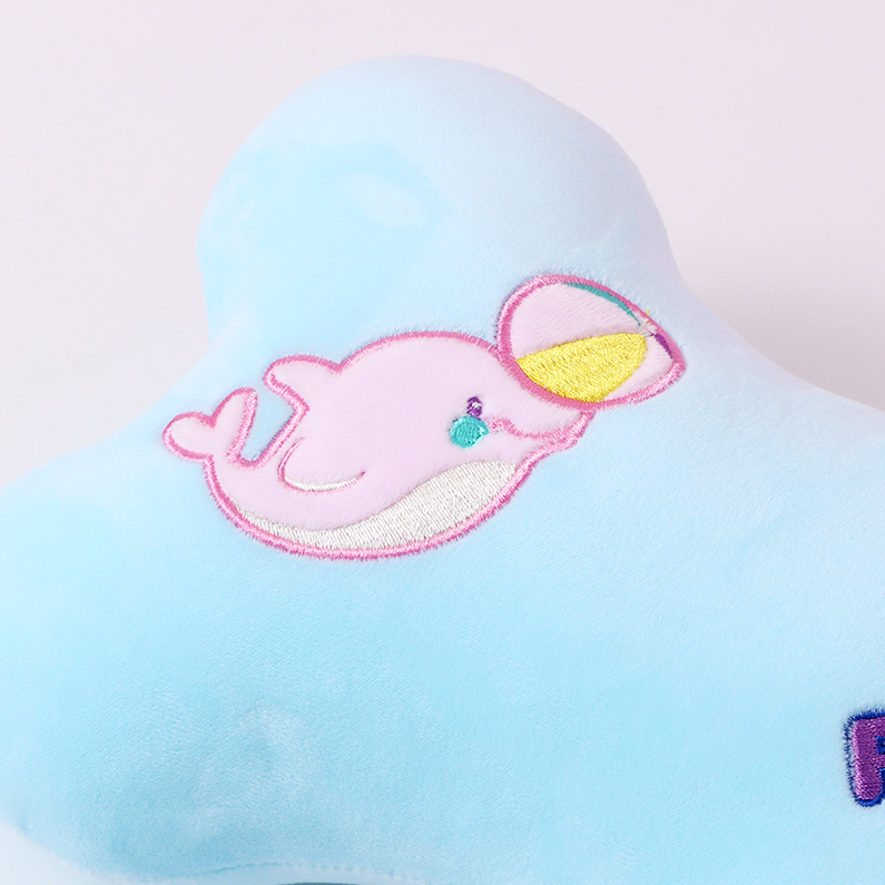 Seaworld Dolphin PP Cotton Bone Pillow (Blue)