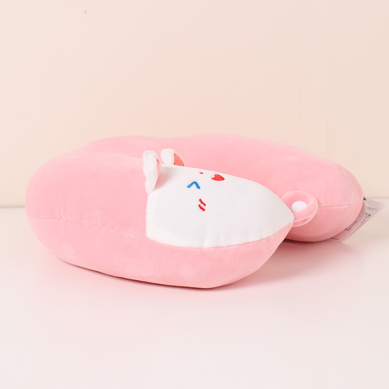 Happy Rabbit PP Cotton U-shaped Pillow (Pink)