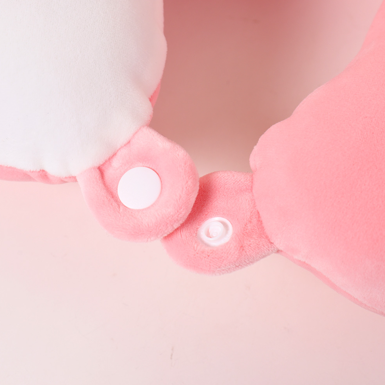 Happy Rabbit PP Cotton U-shaped Pillow (Pink)