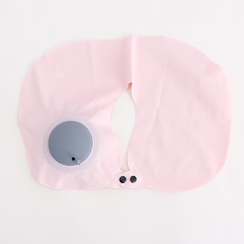 Solid Color Cool Inflatable U-shaped Pillow (Pink)