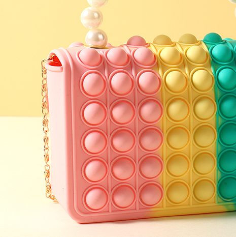 Trendy Silicone Square Flip-Top Shoulder Bag