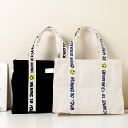 Trendy Smiley Face Letter Large Tote Handbag