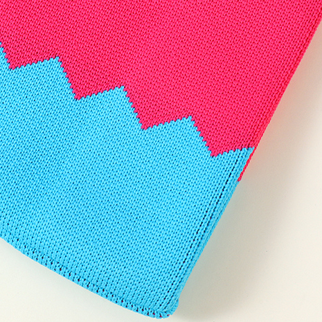 Trendy Plaid Knitted Handbag (Pink)