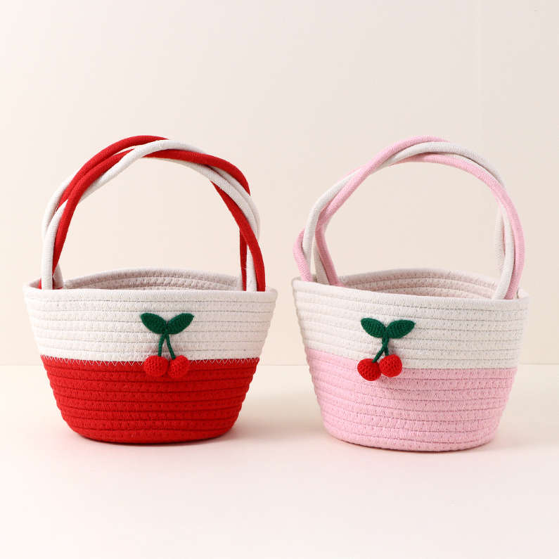 Fruit Collection Cherry Cotton Rope Handbag