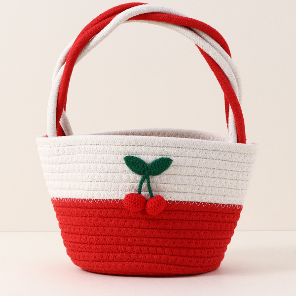 Fruit Collection Cherry Cotton Rope Handbag