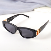 Euro-american Triangle cat Eye Sunglasses for women (Black)