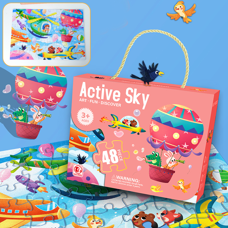 Active Sky Puzzle for Kids (48PCS) (Pink)