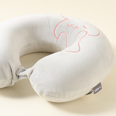 Lazy Bunny Memory Cotton U-shaped Pillow (Gray)