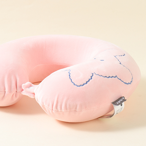 Lazy Bunny Memory Cotton U-shaped Pillow (Pink)