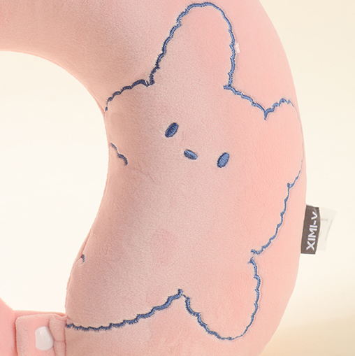 Lazy Bunny Memory Cotton U-shaped Pillow (Pink)