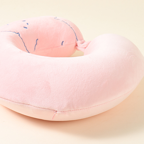 Lazy Bunny Memory Cotton U-shaped Pillow (Pink)