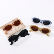Fashion forward oval frame polarized sunglasses