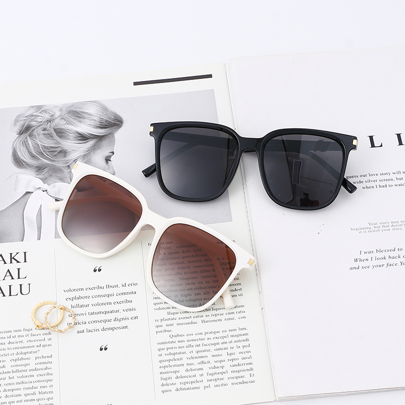 Big frame fashion plain makeup polarizing sunglasses