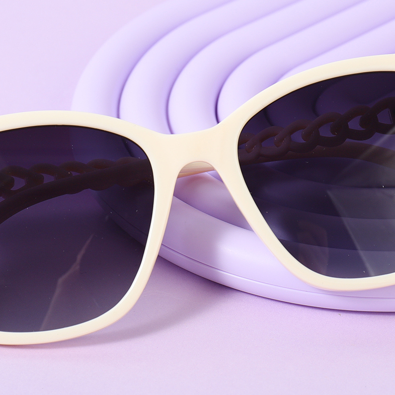 Fashion chain mirror leg polarizing sunglasses