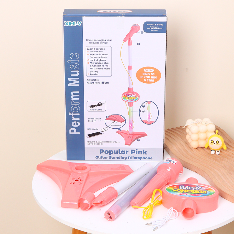 Popular Pink Glitter Standing Microphone