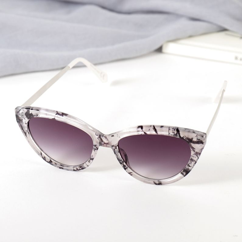 European and American fashion cat eye metal sunglasses for w