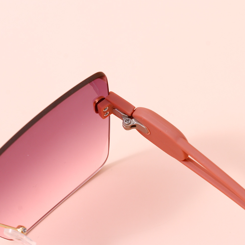Frameless Square Premium Adult Sunglasses (gray-pink)