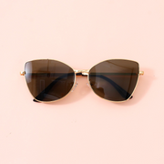 Vintage metal cat-eye sunglasses for adults (gold frame with